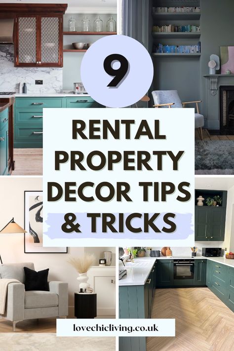 How to decorate your rental property to attract more tenants. This is a great guide for landlords to maximise the look of their rental house or apartment, no matter how big or small. House Rental Decorating, Ideas For Rental Homes, Owners Closet Rental, Rent House, Rental Property Remodel, Short Term Rental Decor, Rental Properties For Beginners, Long Term Rental Property Tips, How To Buy A Rental Property