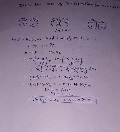 The law of momentum conservation can be stated as follows. For a collision occurring between object 1 and object 2 in an isolated system, the total momentum of the two objects before the collision is equal to the total momentum of the two objects after the collision. Conservation Of Momentum, Newtons Third Law Of Motion, Newton's Third Law, The Two, Motion, Two By Two, Bullet Journal, In This Moment