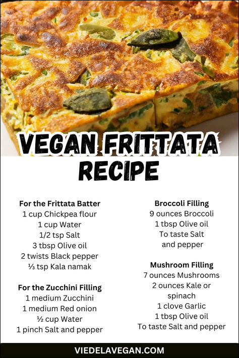 Vegan Frittata Recipe Vegan Frittata Recipes, Vegan Frittata, Frittata Recipe, Plant Based Breakfast, Frittata Recipes, Brunch Dishes, Meal Of The Day, Spinach Stuffed Mushrooms, Cooked Vegetables