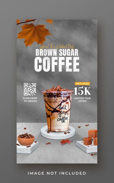 Premium PSD | Coffee shop drink menu promotion social media instagram story banner template Coffee Sale Poster, Coffee Shop Social Media Design, Social Media Coffee Shop, Coffee Promotion, Coffee Project, Publication Facebook, Fashion Sale Banner, Pumpkin Drinks, Beverage Poster