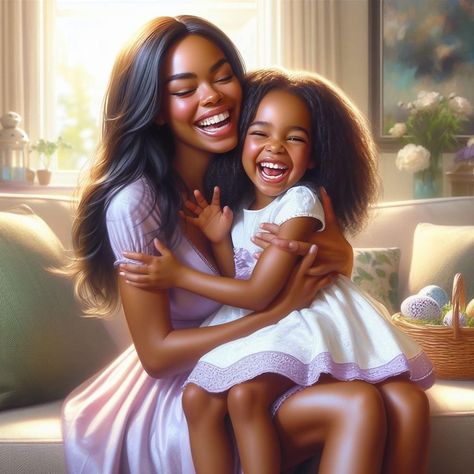 Mother And Daughter Illustration Art, Black Family Aesthetic, Black Mom And Daughter, Movie Wardrobe, Sorority Art, Black Motherhood, African American Artwork, Black Woman Artwork, Cute Couple Dp