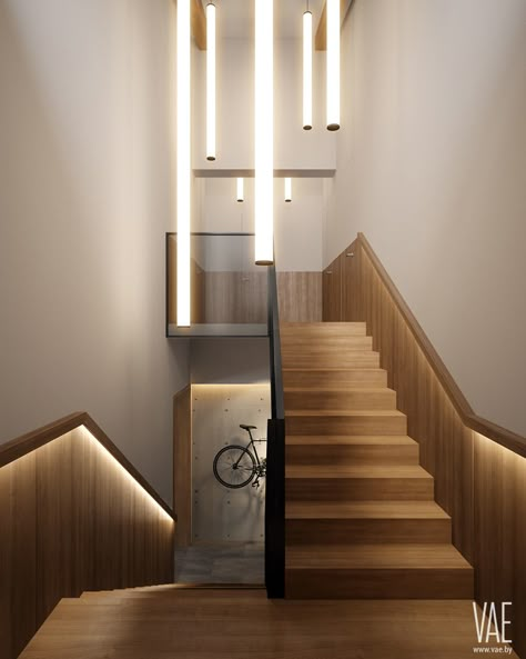 Wall Designs For Hall, Staircase Lighting Ideas, Led Stair Lights, Staircase Interior Design, Staircase Wall Decor, Staircase Design Modern, Dental Office Design Interiors, Loft Interior Design, Stairway Design