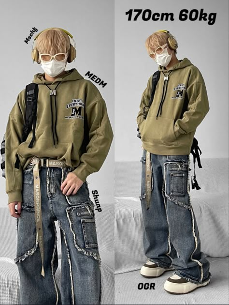 Barbie Movie Outfits Men, Acubi Men Outfit, Male Y2k Outfits, Acubi Men, Korean Male Fashion, Y2k Style Men, Retro Clothes, Japanese Street Wear, Y2k Outfits