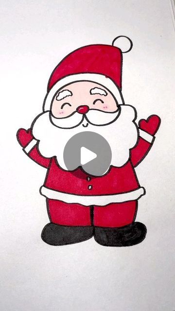 Santa Easy Drawing, Christmas Drawing Ideas Pencil Easy, How To Draw A Santa Claus, Easy Xmas Drawings, How To Draw Santa Claus Step By Step, How To Draw Santa Claus, Draw Santa Easy, Cute Christmas Drawings Easy Simple, Santa Claus Drawing Illustration