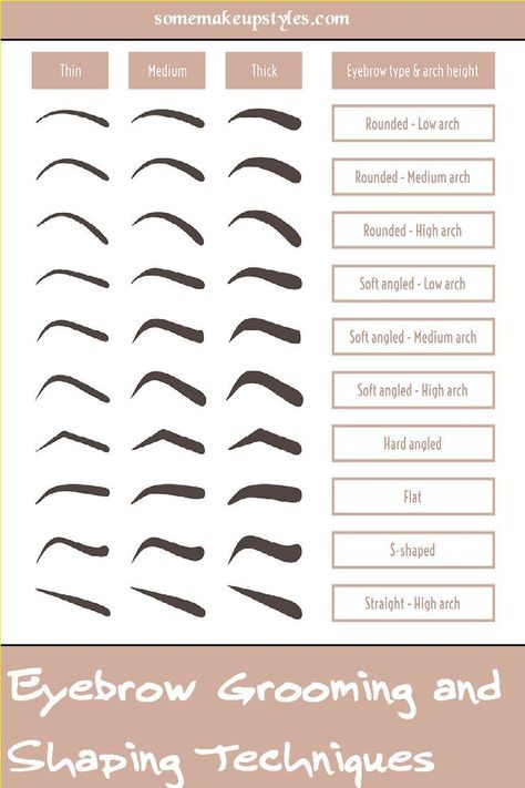 High Arch Eyebrows, Brow Types, Eyebrow For Round Face, How To Do Brows, Round Eyebrows, Different Eyebrow Shapes, Types Of Eyebrows, Instagram Brows, Arch Brows