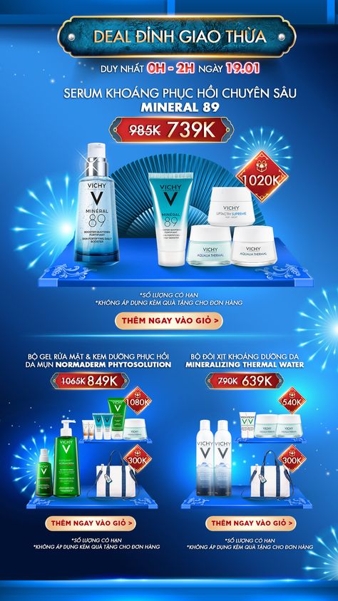 VICHY'S NEW YEAR CAMPAIGN ON LAZADA on Behance New Year Campaign, Ads Banner, Steel Gate Design, Social Media Advertising Design, Graphic Design Ads, Ecommerce Design, New Year Designs, Cosmetic Design, Promotional Design