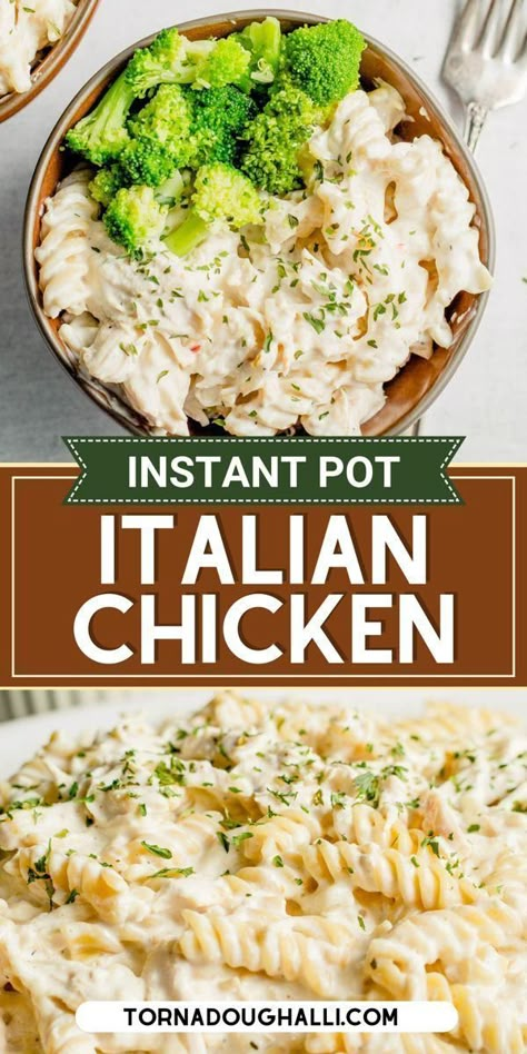 Italian Chicken Chicken Recipes With Pasta, Insta Pot Chicken Recipes, Italian Chicken Breast Recipes, Instant Pot Italian Chicken, Italian Chicken Breast, Zesty Italian Chicken, Saucy Pasta, Multicooker Recipes, Chicken With Pasta