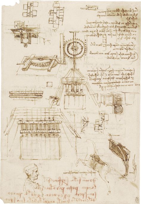 How Leonardo da Vinci Made His Magnificent Drawings Using Only a Metal Stylus, Pen & Ink, and Chalk | Open Culture Lines Of Poetry, Da Vinci Inventions, Primary School Activities, National Gallery Of Ireland, Mirror Writing, Leeds Art Gallery, Cog Wheel, Bronze Casting, Commonplace Book