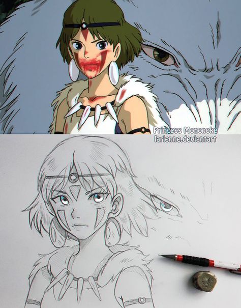 Princess Mononoke Art, Mononoke Anime, Personajes Studio Ghibli, Ghibli Tattoo, More Adventures, Ghibli Artwork, Studio Ghibli Movies, Studio Ghibli Art, Princess Mononoke