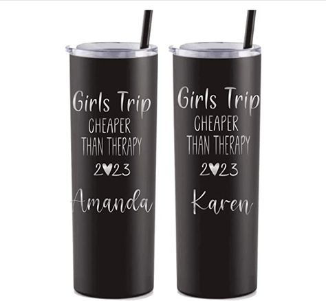 Girls Trip Cups Ideas, Mexico Trip Tumblers, Girls Getaway Weekend Gifts, Tumbler Vacation Vinyl, Girls Weekend Gifts Bags, Myrtle Beach Trip, Girls Weekend Gifts, Mother Daughter Trip, Cheaper Than Therapy