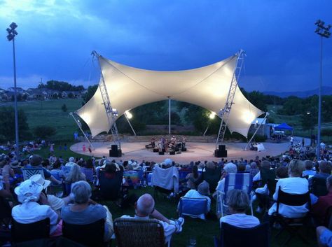 Lakewood Outdoor Stage Amphitheater Architecture, Concert Stage Design, Open Air Theater, Dj Stage, Outdoor Stage, Colorado Summer, Outdoor Cinema, Genius Loci, Outdoor Theater