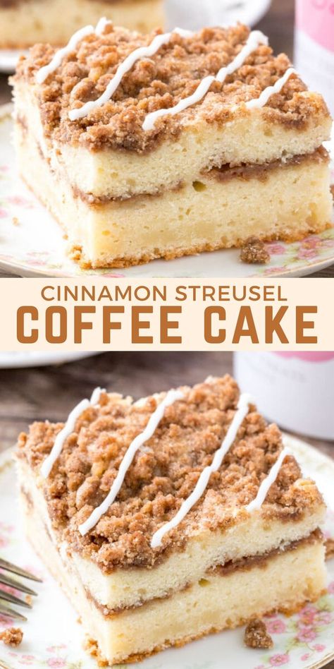 Cinnamon Streusel Topping, Cinnamon Streusel Coffee Cake, Chewy Sugar Cookie Recipe, Streusel Cake, Crumb Cake Recipe, Streusel Coffee Cake, Cake Recepies, Cinnamon Coffee Cake, Cinnamon Streusel