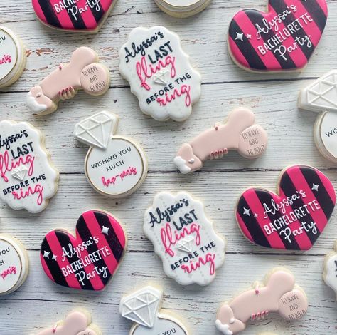 Bachelorette Cookies Decorated Funny, Bachelor Cookies Decorated, Bachelorette Cookies Funny, Bachelor Party Cookies, Bachelorette Party Cookies, Wedding Cookies Decorated, Tell Me Everything, Bachelorette Cookies, Sugar Cookie Royal Icing