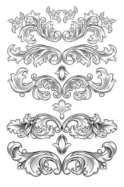 Baroque Illustration, Baroque Filigree, Baroque Tattoo, Engraving Designs, Filigree Tattoo, Flourish Design, Ornament Drawing, Tooling Patterns, 카드 디자인