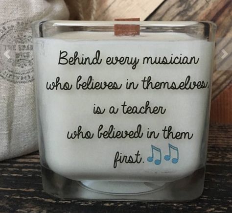 Gifts For Music Educators Gifts For Music Teacher, Music Teacher Appreciation Gifts, Band Teacher Gifts, Piano Teacher Gift, Teacher Candle, Music Candle, Band Teacher, Teacher Retirement Gifts, Music Teacher Gift