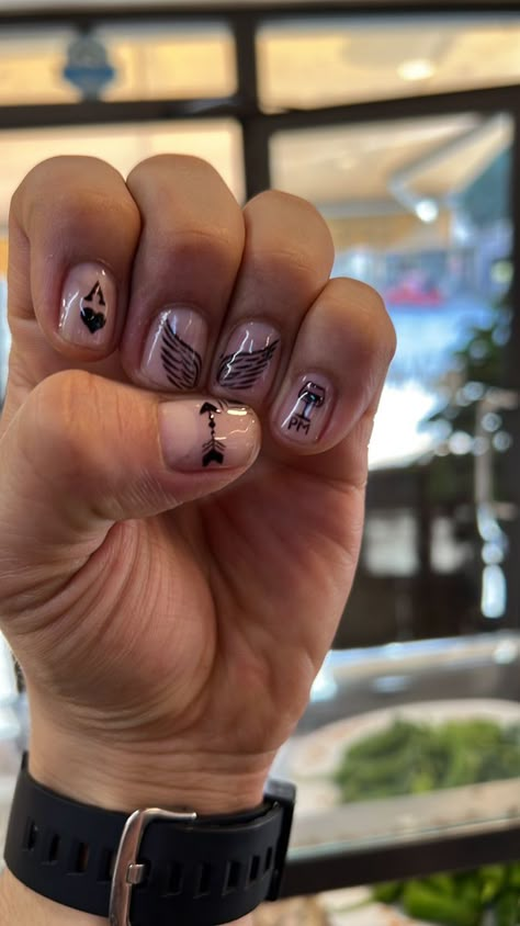 Nail Polish Ideas For Men, Cool Emo Nail Designs, Guys Manicure Design, Men’s Fingernail Design, Mens Black Nail Designs, Nail Art Design Men, Men’s Nailart, Cool Nails For Guys, Nail For Guys