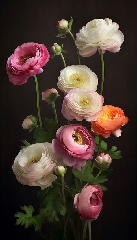 Ranunculus Painting, Carpet Ideas 2023, Flowers Black Background, Iphone Wallpaper Aesthetic, Very Beautiful Flowers, Carpet Ideas, Ranunculus Flowers, Peony Wallpaper, Wallpaper Iphone Wallpaper