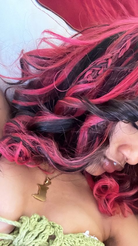 Black Hair Pink Highlights, Skunk Hair, Summer Vision, Highlights Curly Hair, Hair Inspiration Long, High Hair, Hair Color Streaks, Bangs With Medium Hair, Dyed Hair Inspiration