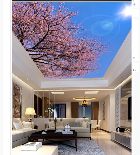 ceiling wallpaper Flower blue sky sun roof Ceiling fresco 3d ceiling murals wallpaper Home Decoration _ - AliExpress Mobile Bedroom Ceiling Wallpaper, Flower And Sky, 3d Ceiling, 3d Wallpaper Ceiling, 3d Brick Wallpaper, Sky Ceiling, Cheap Wallpaper, Wallpaper Large, Roof Ceiling