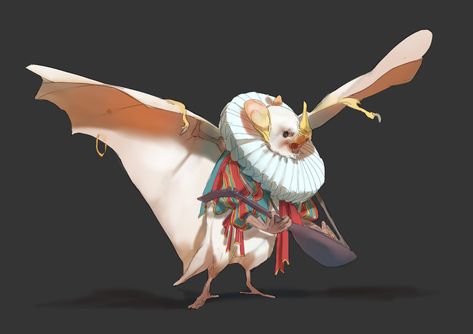 ArtStation - Honduran Bat Bard, April Prime Honduran Bat, Anthro Bat, Bat Cartoon, Crimson Peak, Dungeons And Dragons Homebrew, Mythical Creatures Art, Dnd Characters, Creature Design, Creature Art