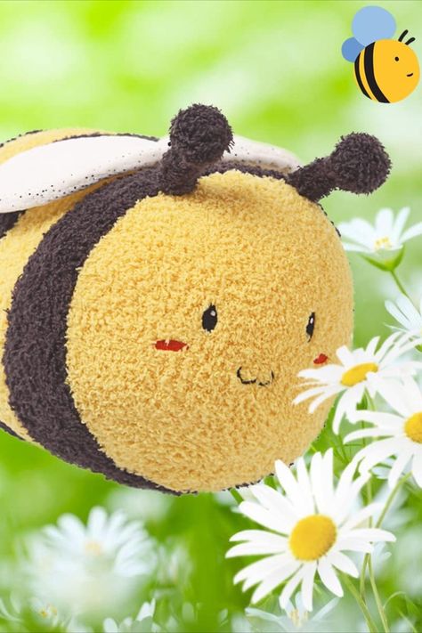 Introducing the adorable Bee Crochet Toy! This charming little creation is carefully handcrafted with love and attention to detail. Made entirely of soft and vibrant yellow yarn, this bee is designed to bring joy and warmth to both children and adults alike. Its beady little eyes and cheerful smile add a touch of playfulness to its overall design. The compact size of the toy makes it perfect for little hands to hold and cuddle, providing endless hours of imaginative play and companionship. Bee Plush, Bee Toys, Doll Home, Office Sofa, Flower Throw Pillows, Kawaii Plush, Pillows Flowers, Flower Pillow, Baby Pillows