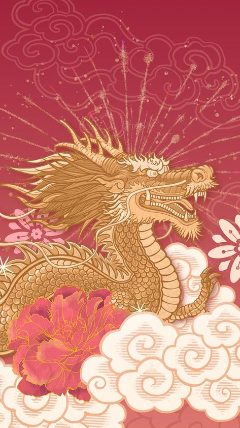 Year Of Dragon Illustration, Year Of The Dragon 2024 Wallpaper, The Year Of The Dragon, Chinese New Year 2024 Dragon, Year Of The Dragon Art, Dragon New Year, Dragon Packaging, Chinese Dragon Wallpaper, Chinese Dragon Illustration