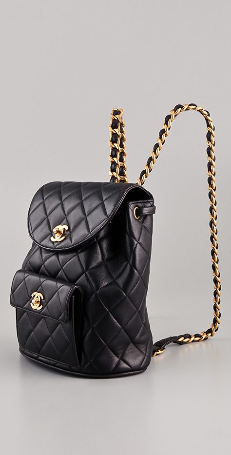 WGACA Vintage Vintage Chanel CC Backpack | SHOPBOP Mochila Chanel, Cute Laptop Bags, Chanel Clothing, Galaxy Stuff, Vintage Chanel Bag, Luxury Backpack, Backpack Outfit, Luxury Bags Collection, Aesthetic Bags