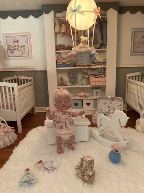 Mini Nursery, Mini Masterpieces, Doll Nursery, Baby Doll Nursery, Dollhouse Nursery, Mini Doll House, Mini Dolls, Dolls Houses, Doll Houses