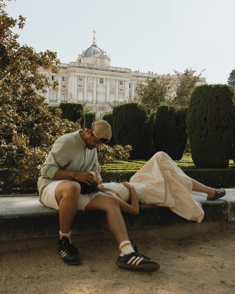 An afternoon in Madrid - getting cappuccinos + aperol, wandering, frolicking, and being fully present while soaking up the beauty of this historic city with these two lovely humans ✨ Keywords: Madrid Spain engagement session, anniversary photo session, engagement inspiration, cinematic photography, intentional photography, documentary photographer, destination wedding photographer, Madrid, Barcelona, Sevilla, Portugal, Italy, honeymoon, romantic , Europe, abroad, soulmates, couples in love ... Engagement Photos Portugal, Portugal Engagement Photos, Madrid Couple Photography, Barcelona Couple Photos, Spain Couple, Madrid City, Italy Honeymoon, Photography Documentary, Anniversary Photo