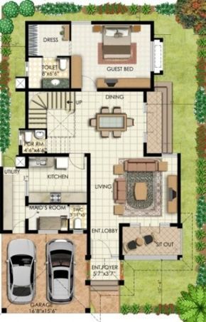 North Facing House Plan, North Facing House, 20x40 House Plans, Duplex Floor Plans, 2bhk House Plan, Casa Clean, Bungalow Floor Plans, Indian House Plans, Indian House