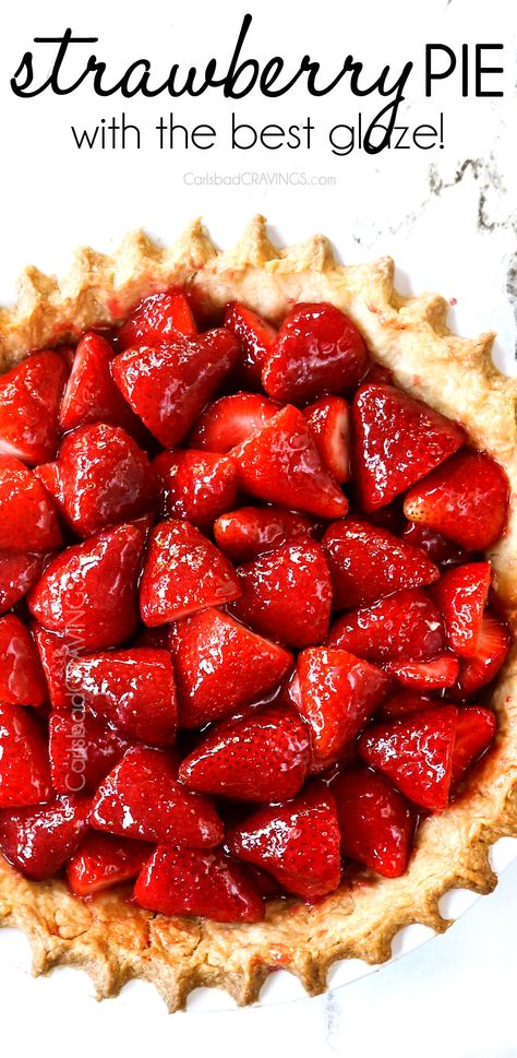 The Best Strawberry Pie, Pie Recipes Strawberry, Marie Calendars Strawberry Pie Recipe, Glazed Strawberry Pie, Marie Calendars Strawberry Pie, Glaze For Strawberry Pie, Pioneer Woman Strawberry Pie, Fruit Pie Recipes Easy Summer Desserts, Strawberry Sheet Pie