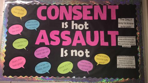 Ra Consent Bulletin Boards, Ra Bulletin Boards Healthy Relationships, Consent Bulletin Board, Consent Bulletin Board Ra, Healthy Relationships Bulletin Board, Resident Assistant Door Decs, Dorm Bulletin Boards, Pe Bulletin Boards, Res Life Bulletin Boards