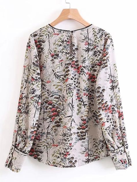 Shop Dolphin Hem Floral Blouse online. SheIn offers Dolphin Hem Floral Blouse & more to fit your fashionable needs. Elegant Floral Print Blouse For Eid, Semi-stitched Floral Print Cotton Silk Blouse, Elegant Floral Print Button-up Top, Beige Floral Print Button-up Blouse, Chic Floral Print Blouse By H&m, Floral Blouses, Classy Blouses, Women Floral Blouse, Women Office