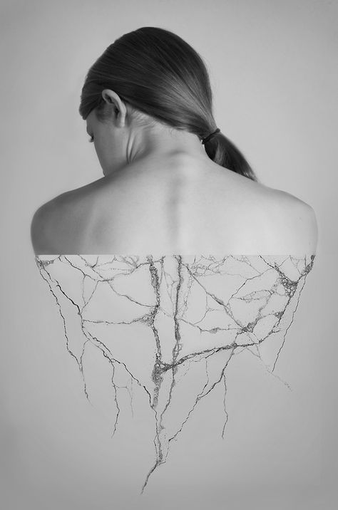 The Back, A Woman, Black And White, White, Black, Nature