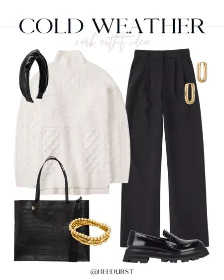 Snowy Office Outfit, Office Outfit Cold Weather, Loafers In Winter Outfit, January Outfits For Women Work, January Office Outfits, Cold Work Outfit Business Casual, Office Outfit Women Winter, Cold Weather Interview Outfit, Cold Office Outfit Winter