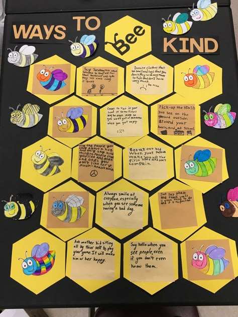 Bee Theme For Classroom, Beehive Bulletin Board, Beatitudes Bulletin Board Ideas, Bee Display Classroom, Bee Kind Bulletin Board, Bee Classroom Theme Ideas, Bee Kind Craft, Bee Theme Classroom Ideas, Bumble Bee Bulletin Board