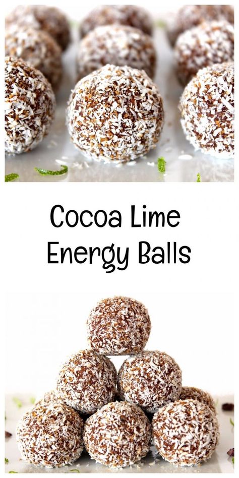 Cocoa Lime Energy Balls – Bit of the Good Stuff Lime Energy Balls, Cocoa Energy Balls, Ball Recipes, Energy Ball Recipe, Healthy Family Meals, Quick Oats, Healthy Family, Energy Balls, Energy Bites