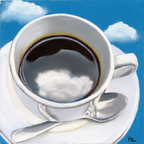 Clouds In My Coffee, Coffee Tattoos, Coffee Painting, Coffee Coasters, Artist Blog, Best Food Ever, Cafe Latte, Chocolate Drinks, My Coffee