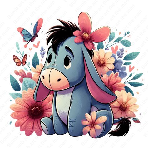 Eeyore Illustration, Eore Winnie The Pooh Eeyore Drawing, Eeyore Artwork, Eeyore Stickers, Eeyore Sublimation, Eeyore Images, Roo Winnie The Pooh, Eeyore Tattoo, Eeyore Pictures