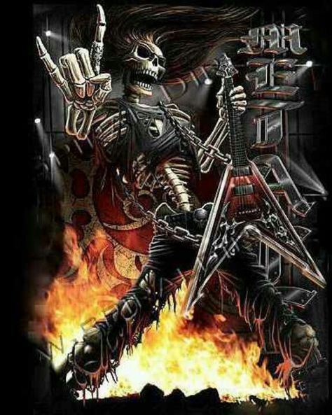 Metal Arte Heavy Metal, Grim Reaper Art, Rock N Roll Art, Heavy Metal Art, Skull Pictures, Arte Punk, Metal Skull, Skull Island, Extreme Metal