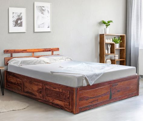 Buy Duroflex Sheesham Wood Beds with & without storage online at the best price. Shop from wide range of our cot collections at best prices. Shop Now!! Cot With Storage, Modern Storage Beds, Best Storage Beds, Bed Without Storage, Wooden King Size Bed, Bed Designs With Storage, Single Size Bed, Wood Bed Design, Bed Price