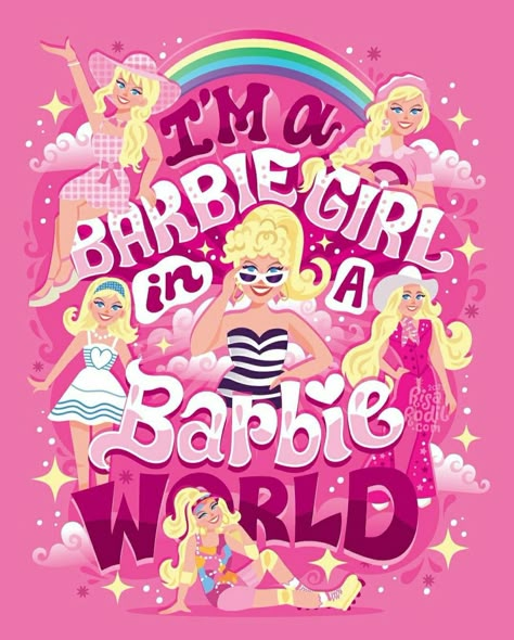 Barbie Painting, I'm A Barbie Girl, Risa Rodil, Barbie Drawing, Whatsapp Wallpaper Cute, Barbie Cartoon, Im A Barbie Girl, Barbie Birthday, Barbie Party