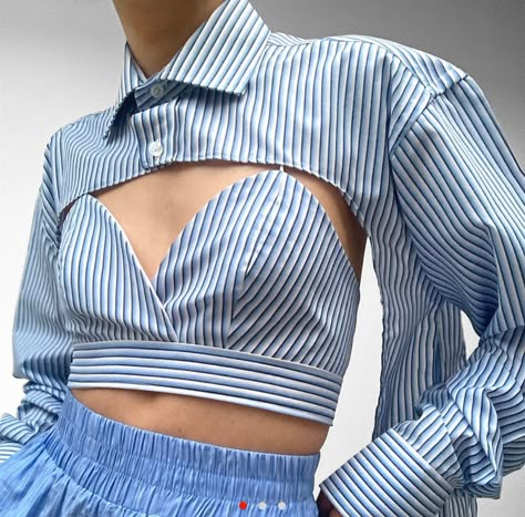 Shirt Transformation, Ropa Upcycling, Chic Dress Classy, Upcycle Clothes Diy, Diy Vetement, Diy Clothes Design, Upcycled Fashion, Fashion Sewing Pattern, Refashion Clothes