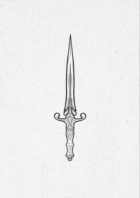 Small Dagger Tattoo, Daggar Tattoo, Daga Tattoo, Simple Dagger Tattoo, Linework Design, Dagger Drawing, Tattoo Mafia, Blade Tattoo, Knife Tattoo