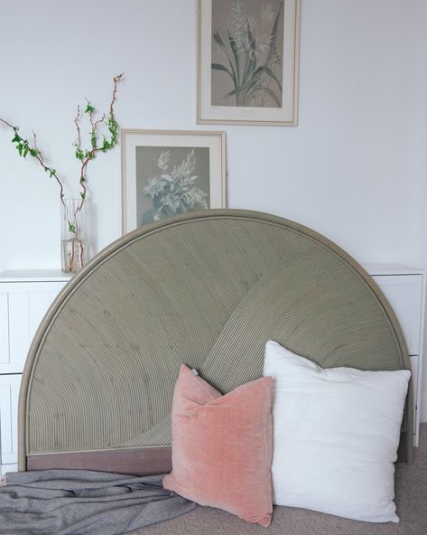 ✨ Vintage Pencil Reed Headboard ✨ This beautiful vintage pencil reed headboard brings effortless charm to any space! With its curved, half-moon shape and subtle sage green wash, it’s the perfect piece to add warmth and style. Ideal for placing behind your bed, but it would look just as stunning behind a sofa or as a statement wall piece. In good vintage condition with scuffs from normal wear and age Details: • Price: $400 now $190 • Dimensions: 160cm wide x 107.5cm tall at the highest po... Vintage Pencil, Wall Piece, Statement Wall, Moon Shape, Moon Shapes, Half Moon, Sage Green, Pencil, Bring It On