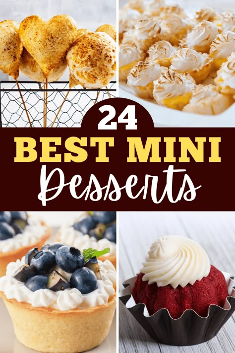 Mini-desserts may be tiny treats, but they're big on flavor and satisfaction! From brownie bites to mini-cheesecakes, these little bites are sure to delight. Best Finger Desserts, Muffin Tin Recipes Dessert, Easy Mini Desserts, Party Desserts For A Crowd, One Bite Desserts, Appetizer Desserts, Mini Dessert Easy, Mini Muffin Tin Recipes, Mini Brownie Bites