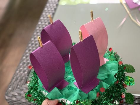 Advent Wreath Ideas For Kids, Advent Wreath Crafts For Kids, Advent Crown Diy, Diy Advent Wreath For Kids, Advent Wreath Craft, Advent Wreath Craft For Kids, Kids Advent Wreath, Advent Wreath Diy, Advent Crafts