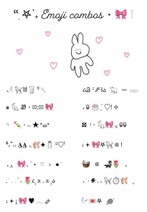 ꐑꐑ⋆ 𝘁𝖎ִ𝗻𝘆︦ 𝐜̷𝗶𝗰𝖎̲﮲ 🦴🎀 — ՙִՙ 𖤐 ࣪˖ Emoji combos ⋆ 🎀❕ ◟𓏲࣪ 🐩𐀔🥛 ᵎᵎ 𓄹𓈒 ... Simbol Cute, Heart Symbol Aesthetic, Cute Symbols Aesthetic, Cute Aesthetic Symbols, Cute Bio, Indie Packs, Random Emojis, Bio Symbols, Aesthetic Emoji Combos