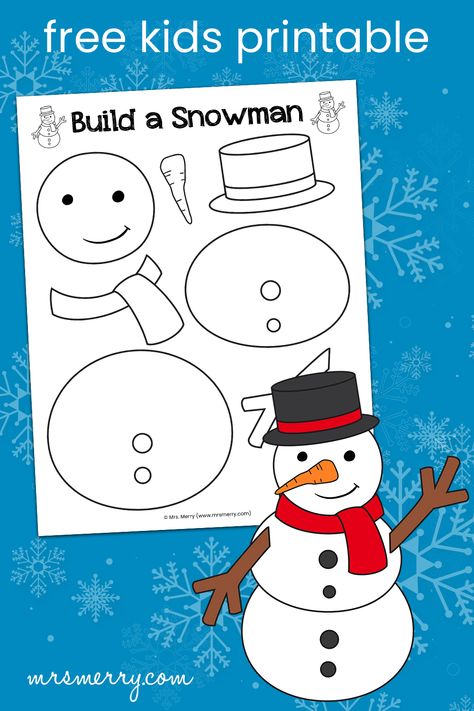 build ahttps://www.mrsmerry.com/build-a-snowman-free-printables-activity/ snowman free printable Snowman Crafts For Kindergarten, Build A Snowman Template Free Printables, Frosty The Snowman Activities For Kids, Build A Snowman Craft, Kindergarten Snowman Art, Snowman Craft For Kindergarten, Build Your Own Snowman Printable, Sneezy The Snowman Craft, Build Your Own Snowman