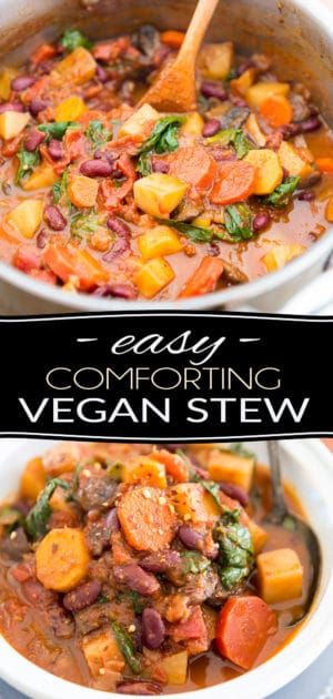 Easy Comforting Vegan Stew • The Healthy Foodie Vegan Stew Recipes, Stews And Casseroles, Vegan Casserole, Vegan Beef, Vegan Food Ideas, Vegan Stew, Vegan Soup Recipes, Plant Based Food, Vegetable Stew